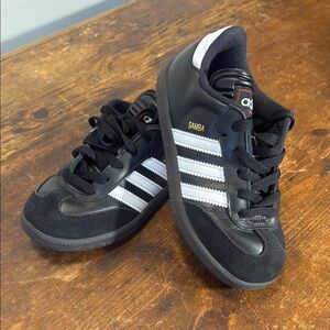 Adidas Samba Kids Black Sneakers with White Stripes